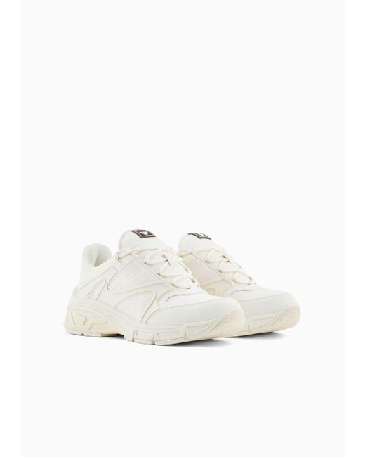 Sneakers In Nylon Con Dettagli In Gomma Travel Essentials di Emporio Armani in White da Uomo