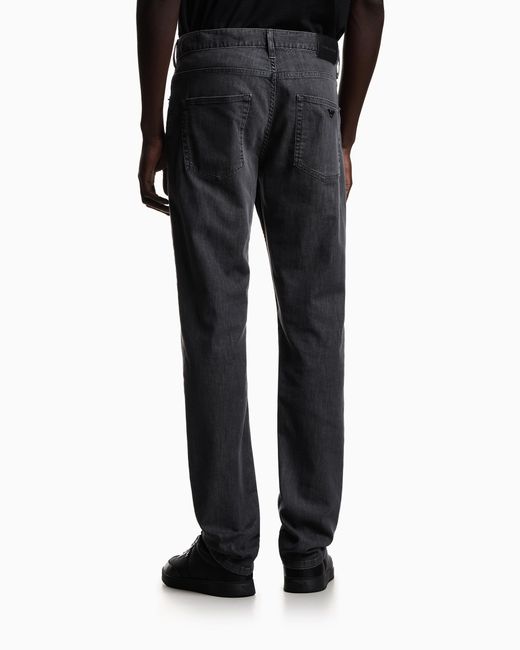 Emporio Armani Gray J05 Regular-Fit, Lightly Worn-Look 8-Oz Denim Jeans for men