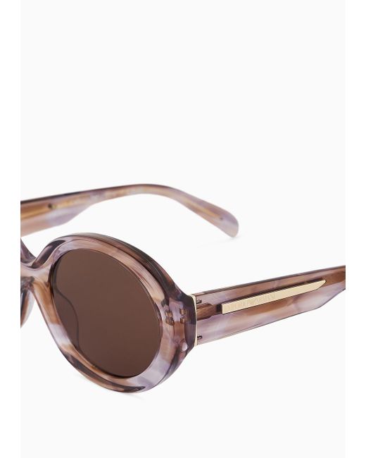Emporio Armani Brown Oval Sunglasses