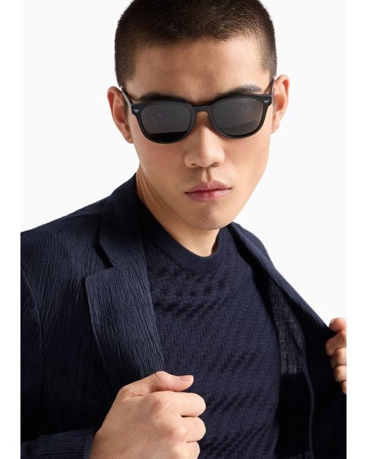 Emporio Armani Sonnenbrille Mit Panto-fassung in Black für Herren