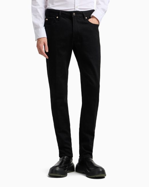 Emporio Armani Black J06 Valentine's Day Capsule Collection Slim-Fit Jeans for men