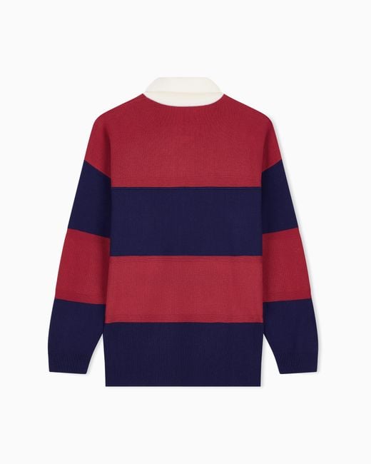 Emporio Armani Red Boteh Capsule Collection Polo-Collar Jumper