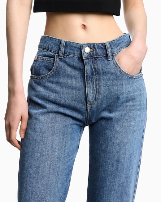 Jeans J9D Vita Media E Fondo Svasato di Emporio Armani in Blue