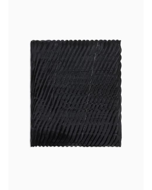 Étole En Tissu Plissé Lurex Motif Dégradé Emporio Armani en coloris Black