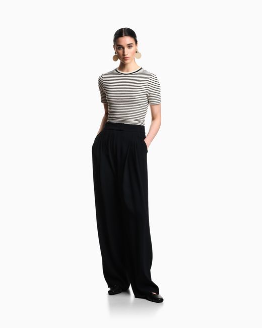 Emporio Armani Gray Stretch Jersey Jacquard Sweater