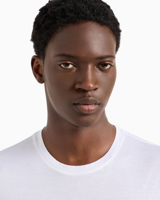 Emporio Armani White Mercerised-Jersey T-Shirt for men