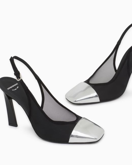 Emporio Armani White Slingback Heels