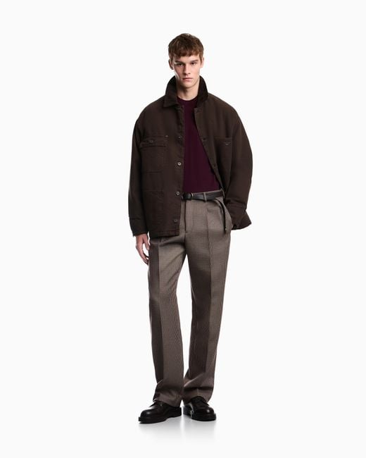 Emporio Armani Purple Silk And Cashmere Sweater for men