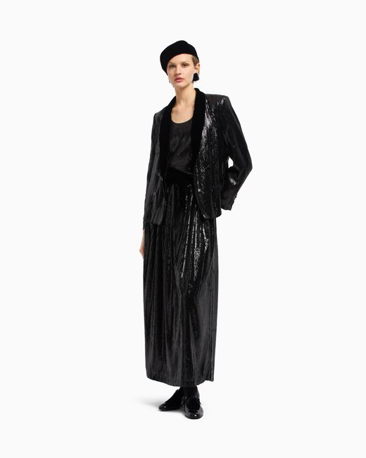 Top Sans Manches Avec Paillettes All Over Emporio Armani en coloris Black