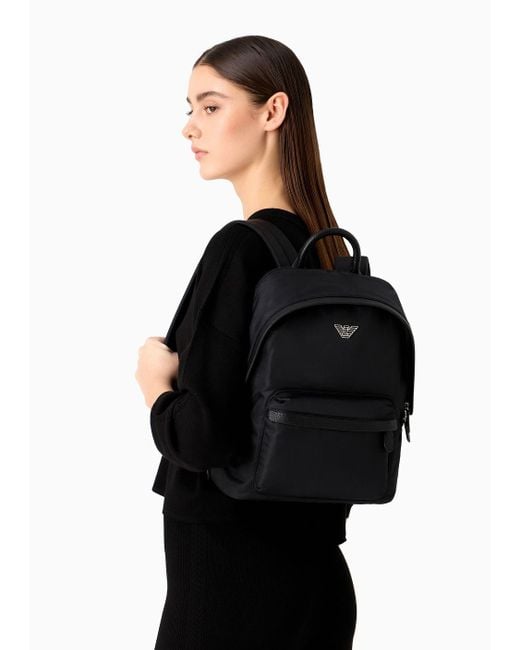 Emporio Armani Black Travel Essentials Recycled Nylon Backpack
