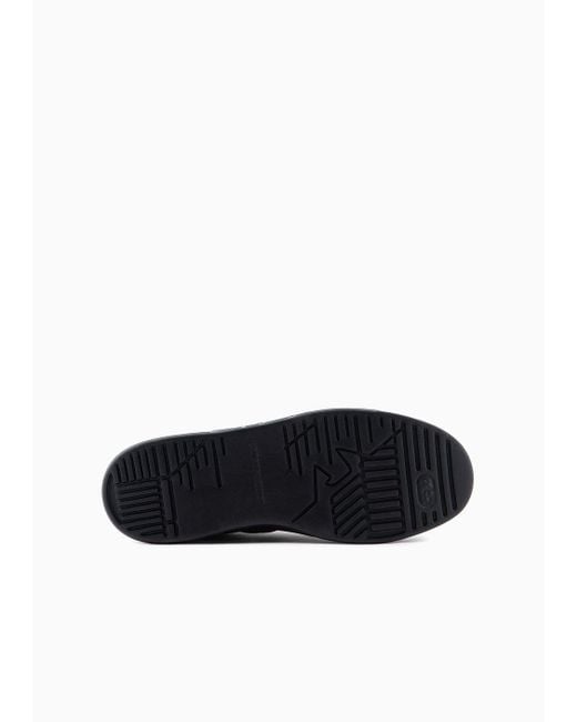 Emporio Armani Sneaker Aus Leder Mit Logo-detail in Black für Herren