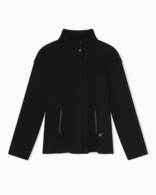 Emporio Armani Blue Full-Zip Crêpe Jersey Blouson