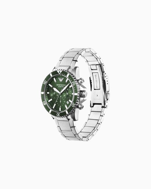 Orologio World Explorer Con Cronografo di Emporio Armani in Green da Uomo