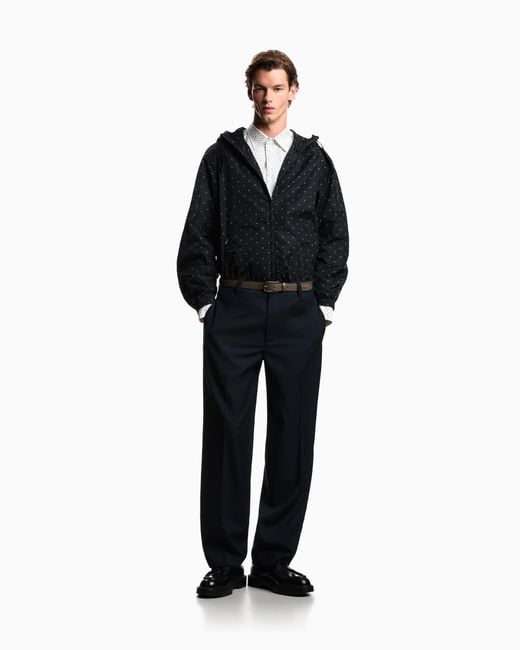 Emporio Armani White Shirt With All-Over Micro-Pattern Print for men