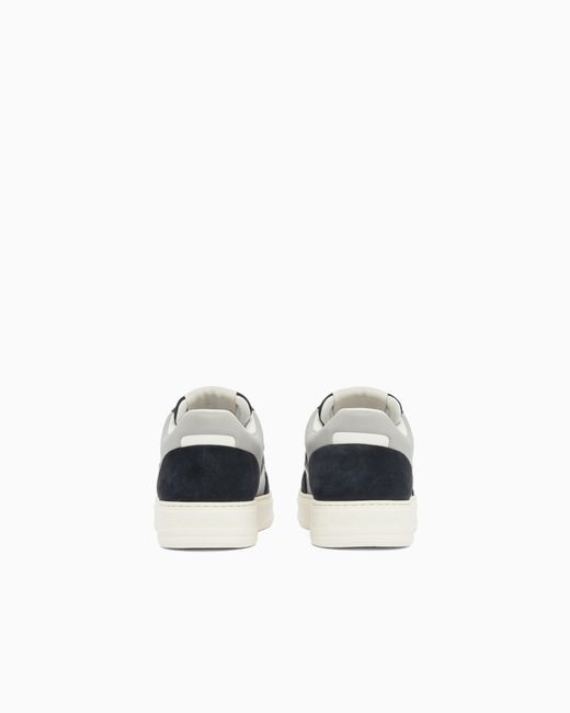 Emporio Armani Blue Cordura Sneakers With Suede Details for men