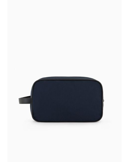 Emporio Armani Blue Travel Essentials Nylon Washbag for men