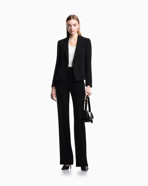 Emporio Armani Black Flowy Trousers Essential