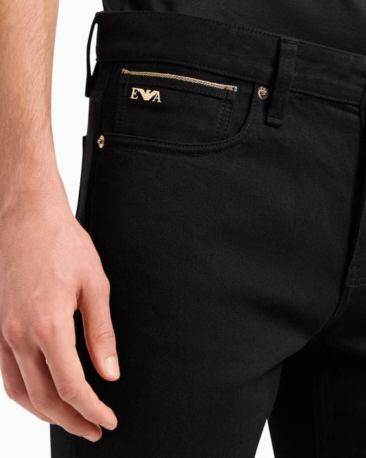 Emporio Armani Black J75 Slim-Fit Jeans for men