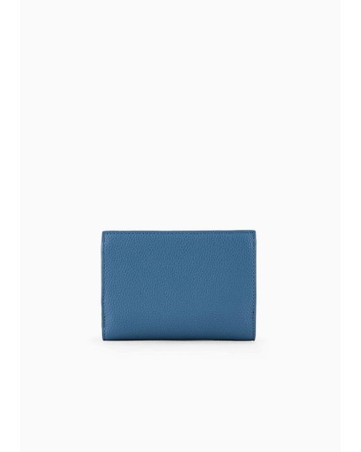 Emporio Armani Blue Myea Bifold Wallet With Deer Print