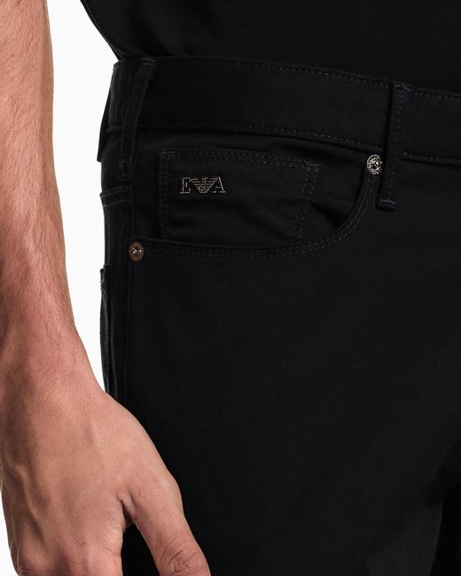 Emporio Armani Black J06 Stretch-Fabric Slim-Fit Trousers for men