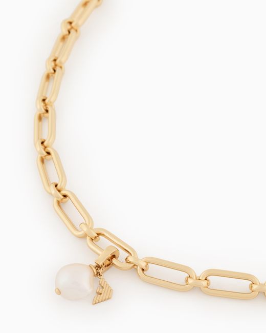 Emporio Armani White Tone Pearl Charm