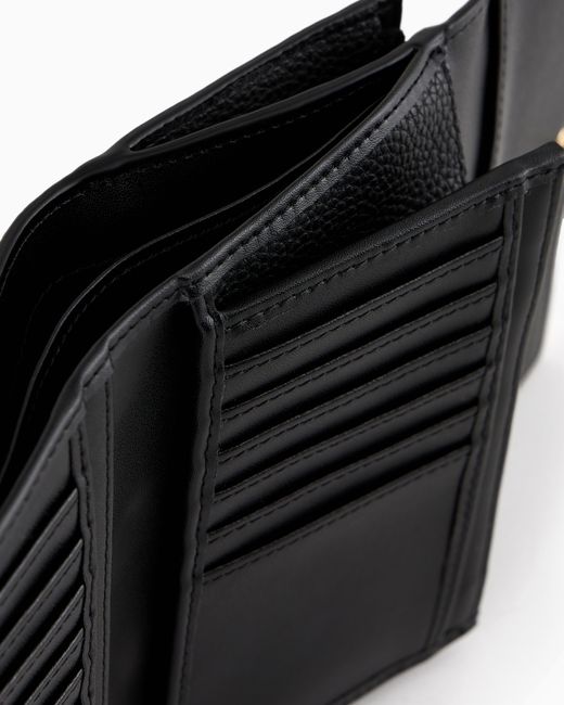 Emporio Armani Black Bifold-Portemonnaie Myea Mit Hirschprint