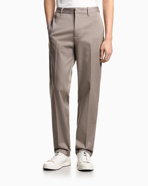 Emporio Armani Gray Comfort Cotton Chinos for men