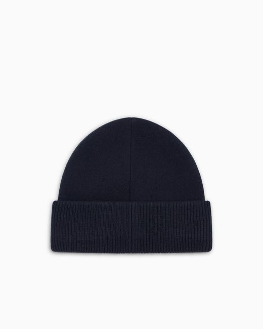 Emporio Armani Blue Virgin Wool Beanie Capsule Ssc Napoli for men