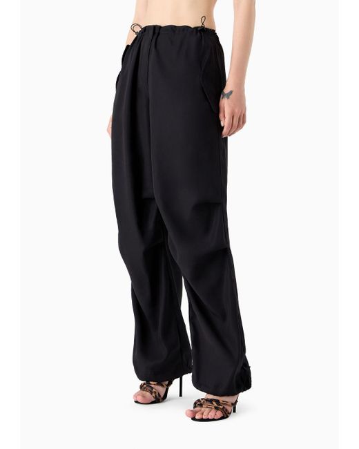 Emporio Armani Blue Sustainability Values Capsule Collection Recycled Modal Drawstring Trousers