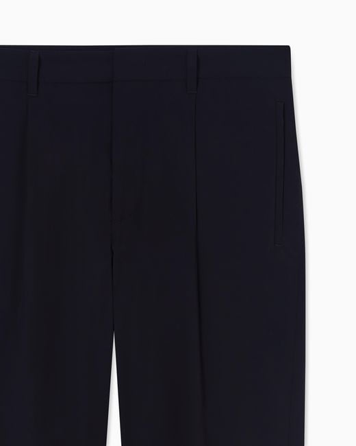 Emporio Armani Blue Polyamide Trousers for men