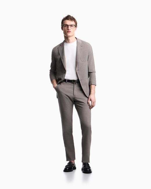 Emporio Armani Gray Single-Breasted Jacket for men