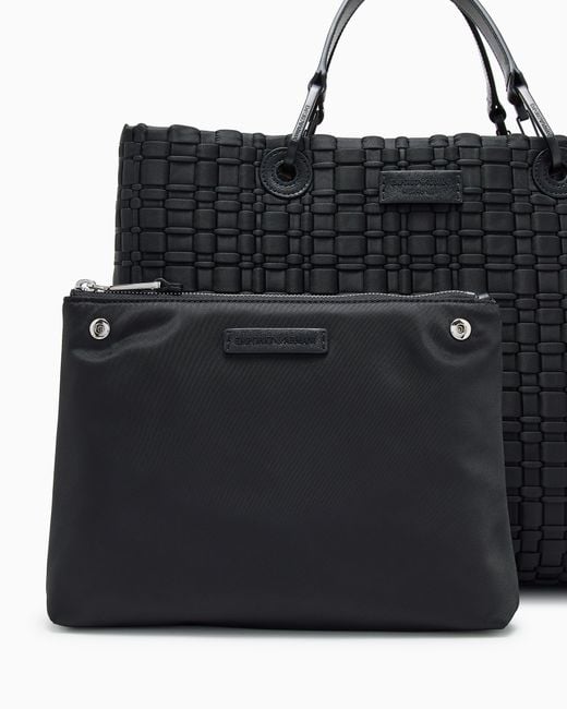 Emporio Armani Black Myea Medium Shopper Bag
