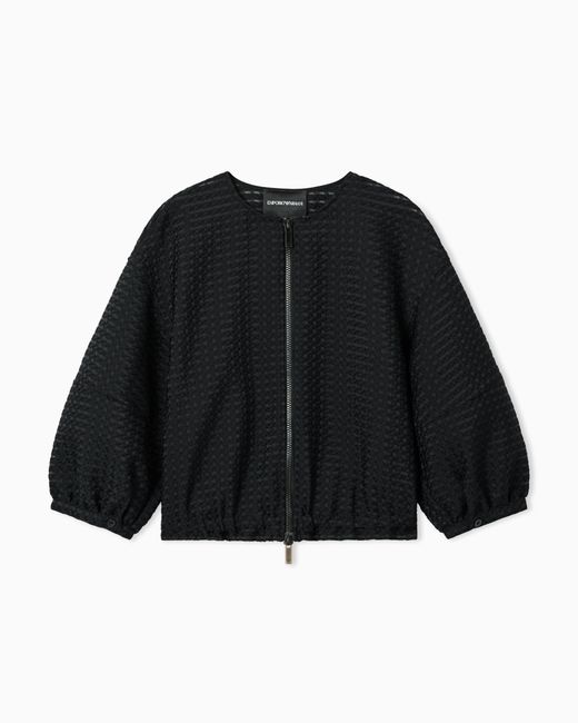 Emporio Armani Black 3D Gingham Jacquard Jacket