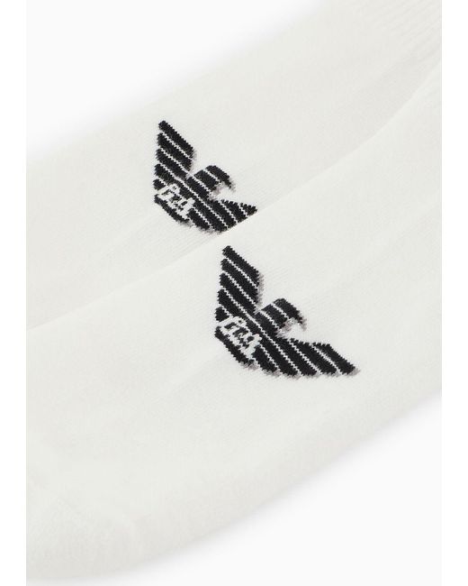 Pack 2 Calze Corte In Spugna Con Logo Sporty di Emporio Armani in White da Uomo
