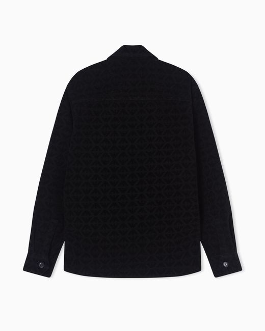 Emporio Armani Black Lunar New Year Jacket With Chenille Jacquard Motif for men