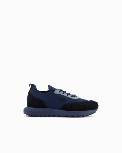 Emporio Armani Blue Low-Top Sneakers for men
