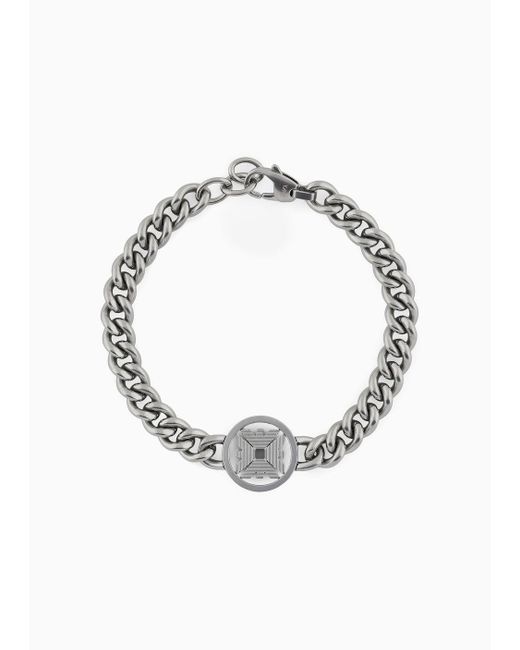 Emporio Armani Metallic Stainless Steel Chain Bracelet for men