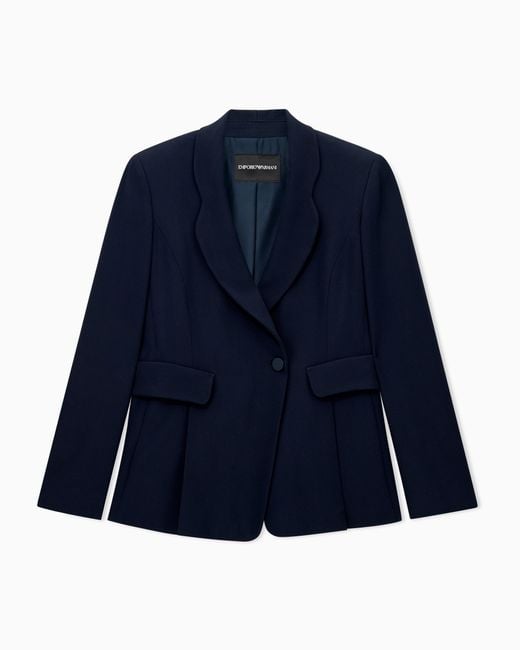 Emporio Armani Blue Single-Breasted Blazer