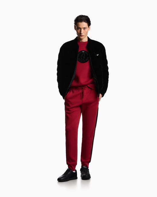 Emporio Armani Red Lunar New Year Double-Jersey Sweatshirt With Oversized Patch And Tape for men
