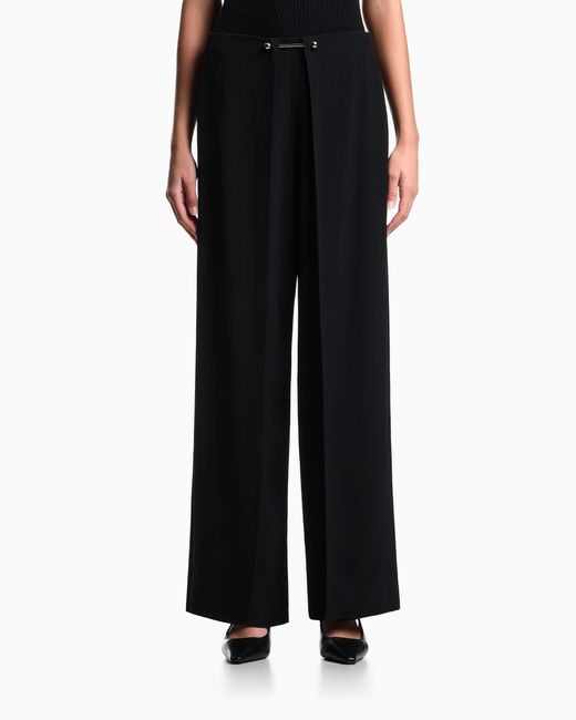 Emporio Armani Black Trousers With Piercing Closure