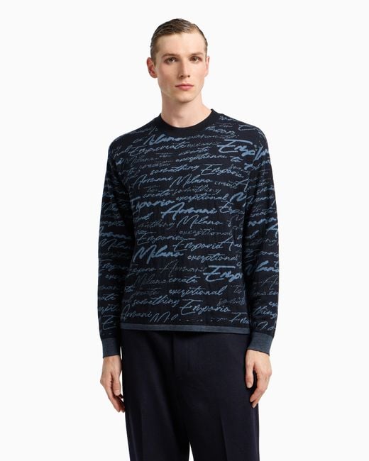 Maglione di Emporio Armani in Blue da Uomo