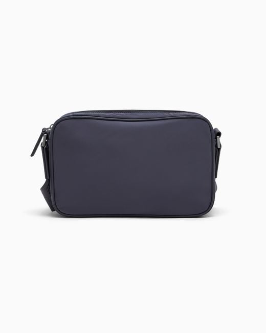 Emporio Armani Blue Crossbody Bag With A Front Zip Pocket And Adjustable Strap for men