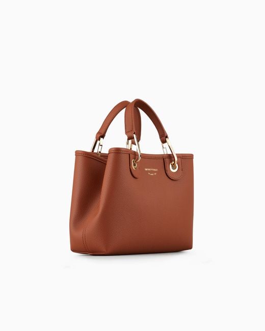 Emporio Armani Brown Kleiner Shopper Myea Mit Hirsch-print