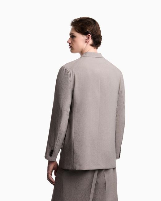 Emporio Armani Gray Single-Breasted Jacket for men