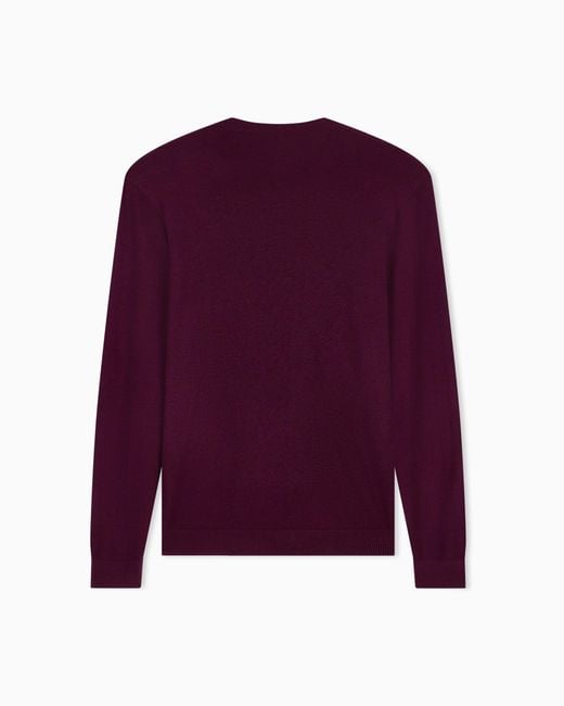 Emporio Armani Purple Silk And Cashmere Sweater for men