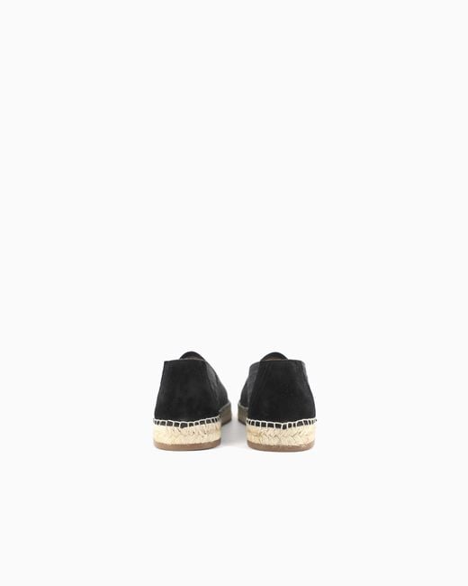 Emporio Armani White Jacquard Espadrilles With All-Over Logo Lettering for men