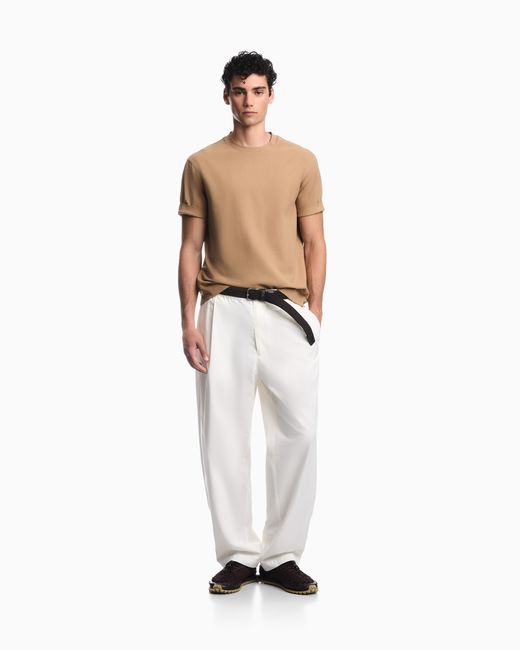 Emporio Armani Natural Jersey Jacquard T-Shirt for men