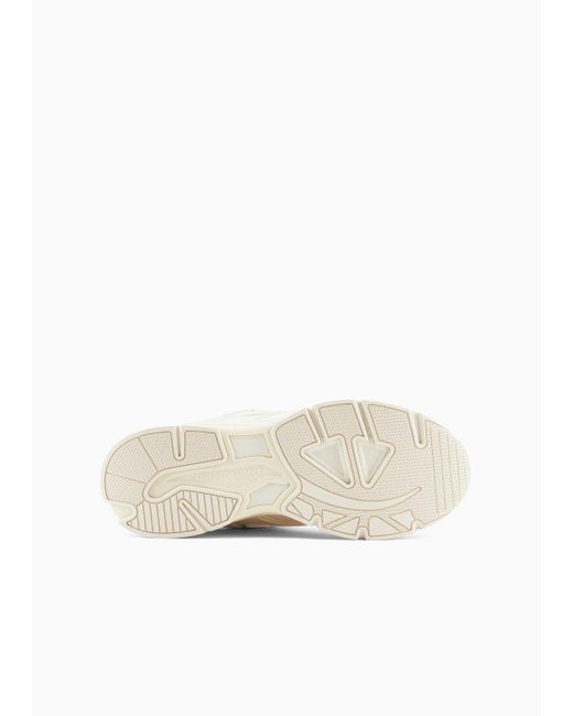 Emporio Armani White Travel Essentials Nylon Sneakers With Rubber Details for men