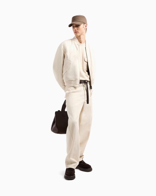 Sweat-Shirt En Jersey Molletonné Avec Poche Rembourrée Et Écusson Logo Asv Emporio Armani pour homme en coloris Natural