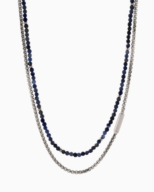 Emporio Armani Metallic Stainless Steel Necklace for men